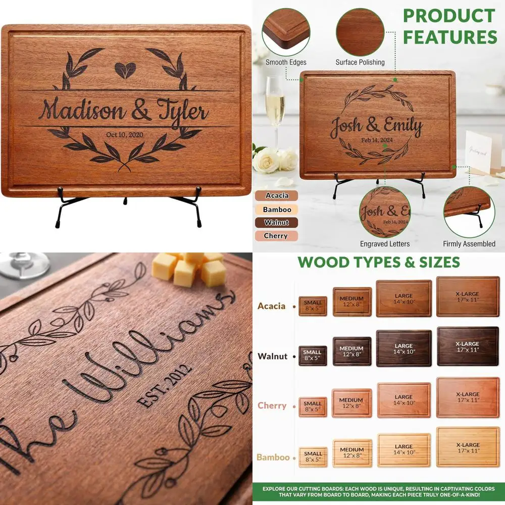 

Custom Engraved Charcuterie Board - Perfect Valentine's Day or Housewarming Gift for Couples, Family, and Friends