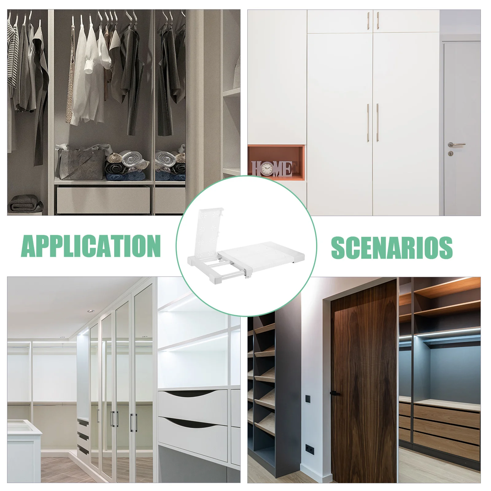 

Adjustable Expandable Closet Shelf Tension Rod Organizer Wardrobe Rack Clothes Storage Versatile