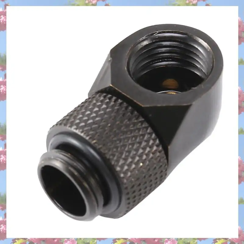 

5Pcs 12.9Mm G1/4 Thread 90 Degree Rotary Tube Connector Fitting For Pc Water Cooling Black