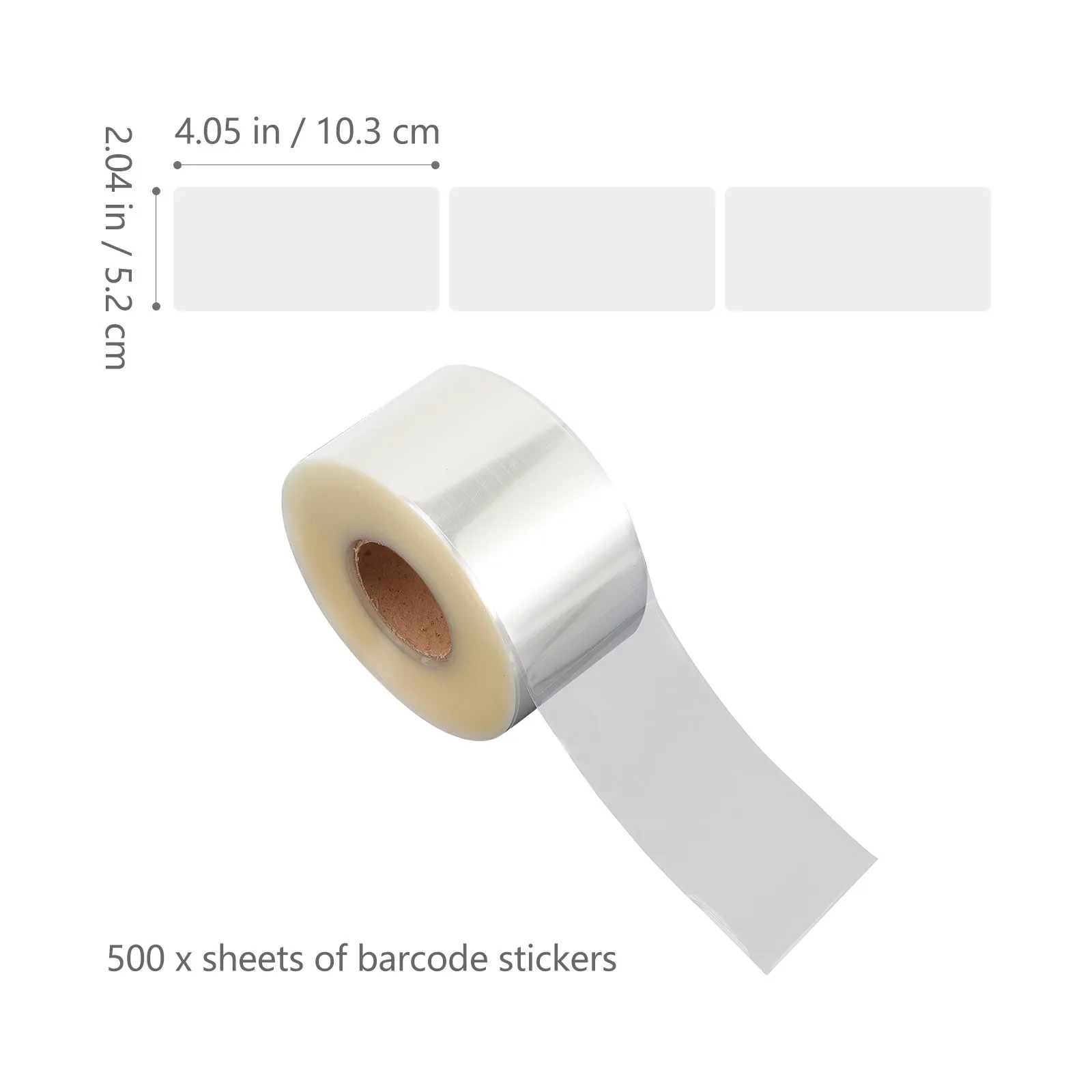 500Pcs Clear Barcode Label Protector Waterproof PVC Stickers Scratch Resistant for Office Home Library Retail Box Sealing