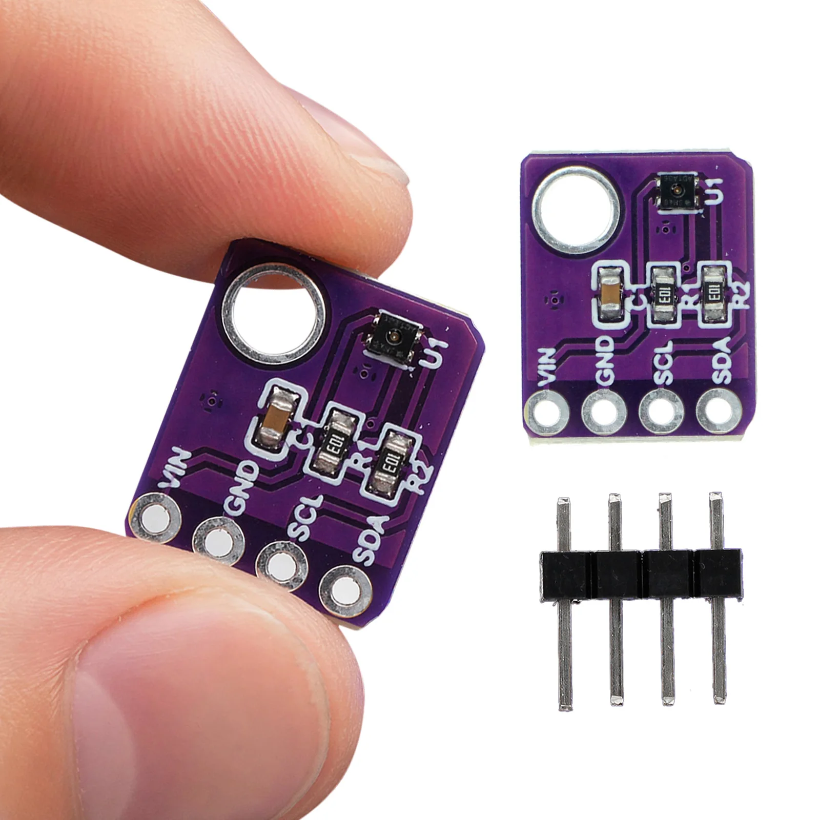 SHT40 Temp Humidity Sensor Module I2C Interface ±0.2°C Precision -40°C~125°C 2.3V-5.5V for Weather Station Medical