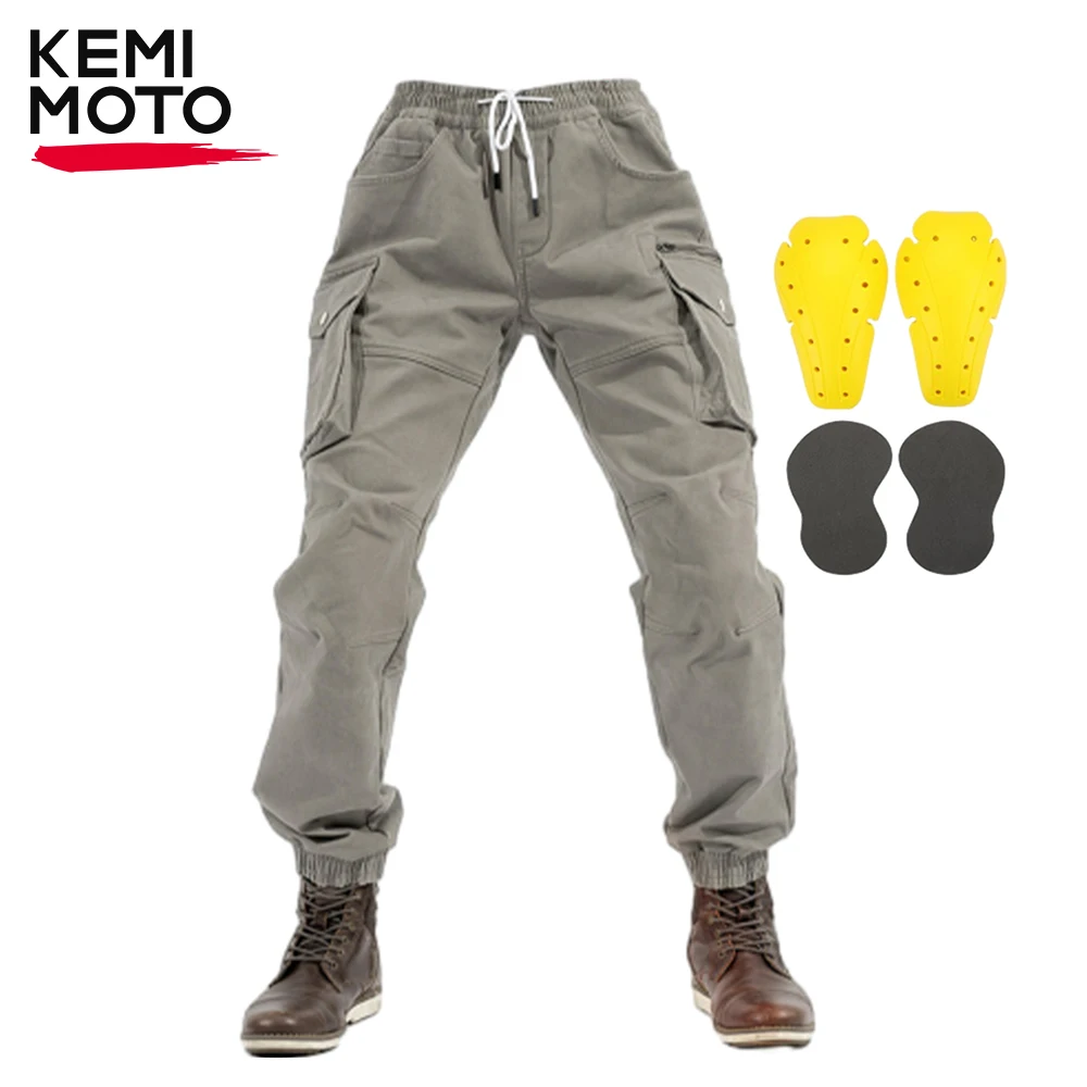 

Мотоциклетные брюки, мужские брюки-карго для езды на велосипеде, защитное снаряжение, наколенники, внедорожные большие карманы, тонкие, прочные, эластичные
