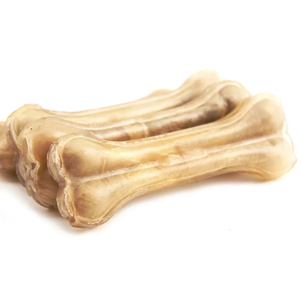 Chew Bone Dog Toy Food Treats Oral Care Brown Buffalo Leather Teeth Cleaning Puppy Chew Training Molar Stick Pet Supplies