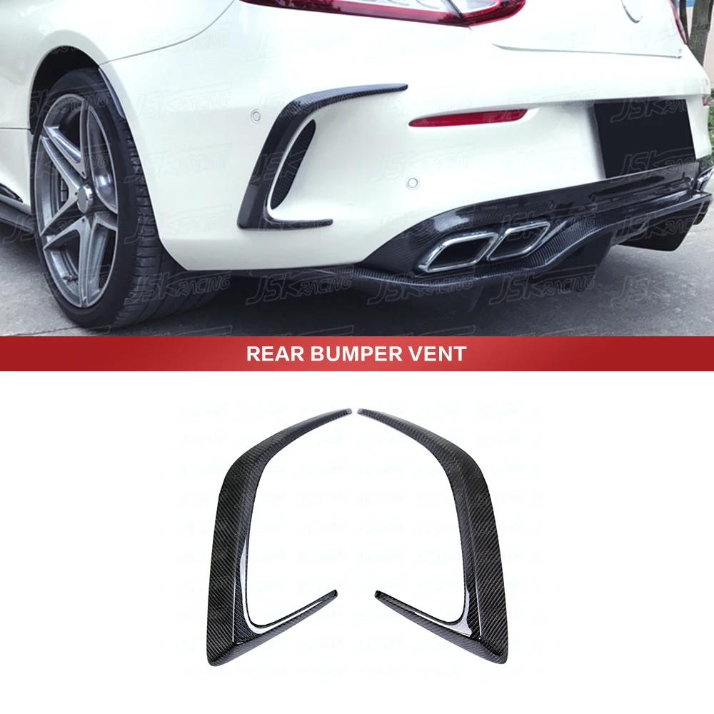 Jsk Style Real Carbon Fiber Rear Bumper Vent For Mercedes Benz C-Class W205 Coupe 2D C63 Amg 2015-2017