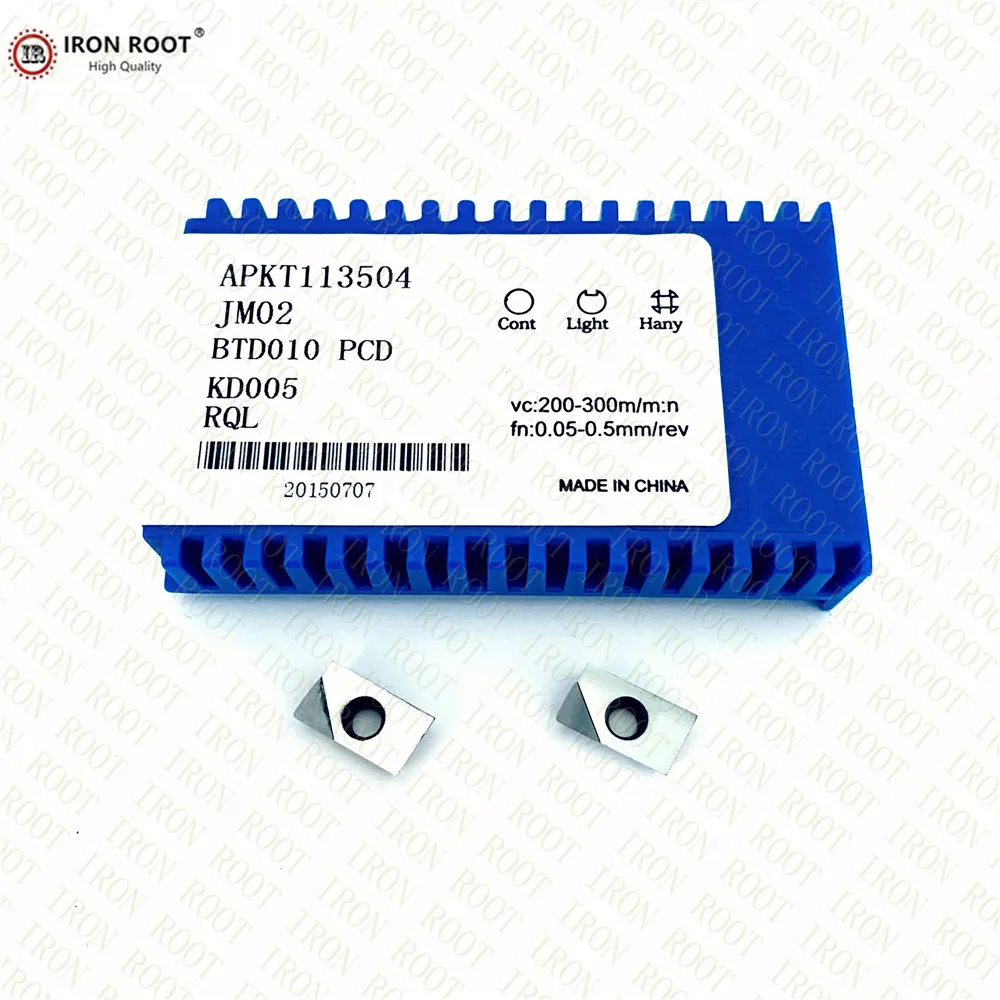 High Hardness PCD Series 2P Inserts APKT113504, CNC Metal Milling Machine Tools Diamond Milling Inserts