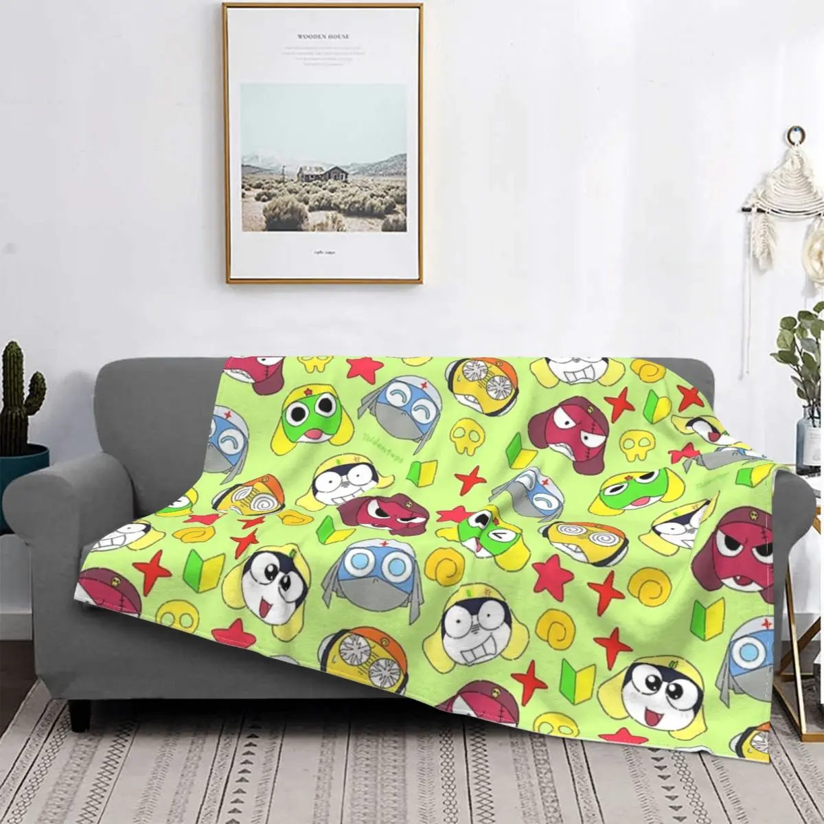 Keroro Blanket Flannel Spring Autumn Kero Platoon Breathable Lightweight Throw Blankets For Sofa Couch Rug Piece