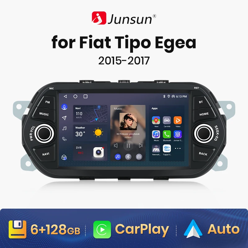 Junsun V1Plus Car Radio For Fiat Tipo Egea 2015 2016 2017 Car Smart Systems For Apple Carplay FM GPS SWC BT