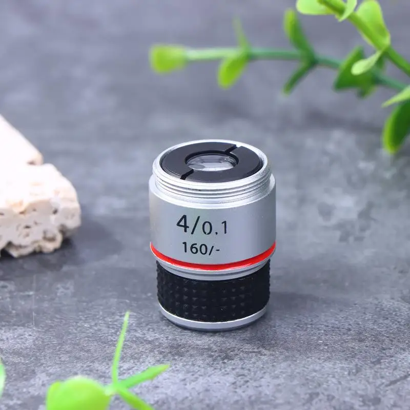 185 4X 40X 100X Microscope biologique lentille d'objectif achromatique adaptateurs d'objectif de Microscope lentille d'objectif compacte Durable