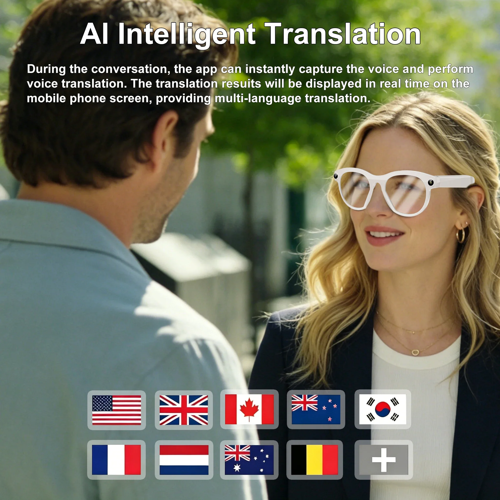 Okulary Lenovo 2026 Nowe 8K HD Smart Glasses z Kamerą 2400W Pikseli, Zdjęcia, Tłumaczenie AI, Rozmowy, Nagrywanie, Muzyka, Inteligentne Okulary — zdjęcie produktu 5