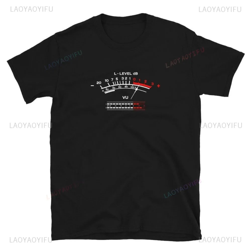 VU Meter Analog Classic Hi Fi DJ Short-Sleeve Unisex T-Shirt Casual Fashion Loose Harajuku Summer Man Streetwear Y2k Hip Hop Tee