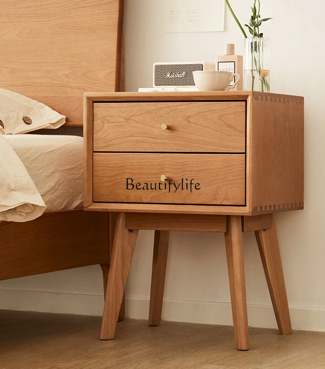 

Solid Wood Japanese-Style Nordic Bedroom Bedside Cabinet