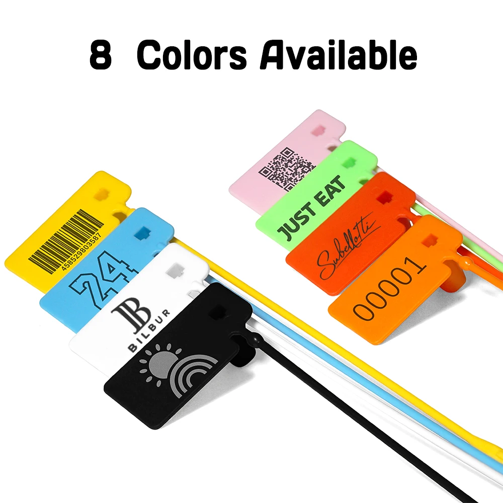 100Pcs Custom Logo Disposable Plastic Security Seals Anti-tamper Hang Tags for Sneaker Clothing Shoes 170mm 6.7\