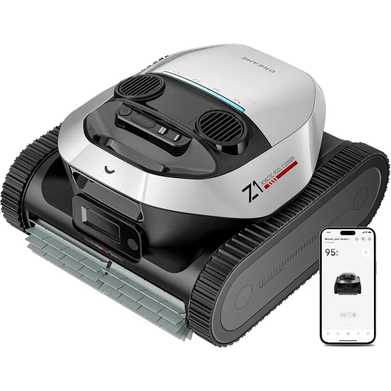 منظف حمام السباحة الآلي اللاسلكي DREAME Z1، شفط 8000 GPH، تنظيف الأرضيات والجدار والخطوط المائية، مكنسة حمام السباحة الأوتوماتيكية