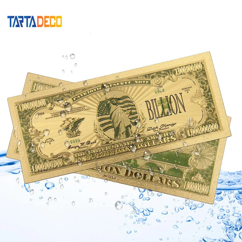 Fake US Dollars Commemorative Notes 24K Gold Plated Million Billion Money Gold Foil High Quality Gifts Collection Decoration