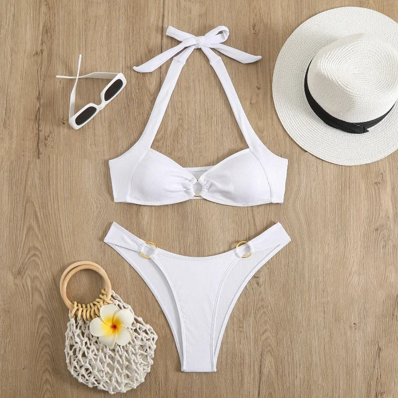 

New Sexy Solid Bikini Set Women Swimwear Push Up Brazilian Bikini High Waisted Bathing Suit Beach Pool Vacation Swimsuit