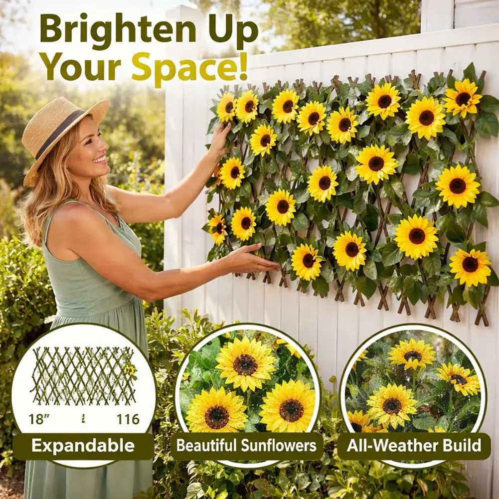 Wall Decoration Fence Expandable Artificial Flower Privacy Fence Panels Uv Resistant Fake Ivy Wall Screen Indoor Outdoor Garden