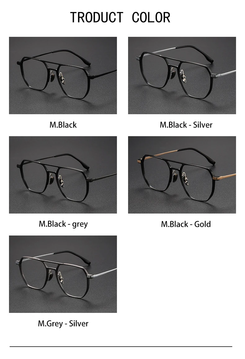 VICKY Large Frame Aluminum Frame Titanium Business Anti-Blue Light Reading Glasses Men Ladies Customizable Prescription ZY-20239