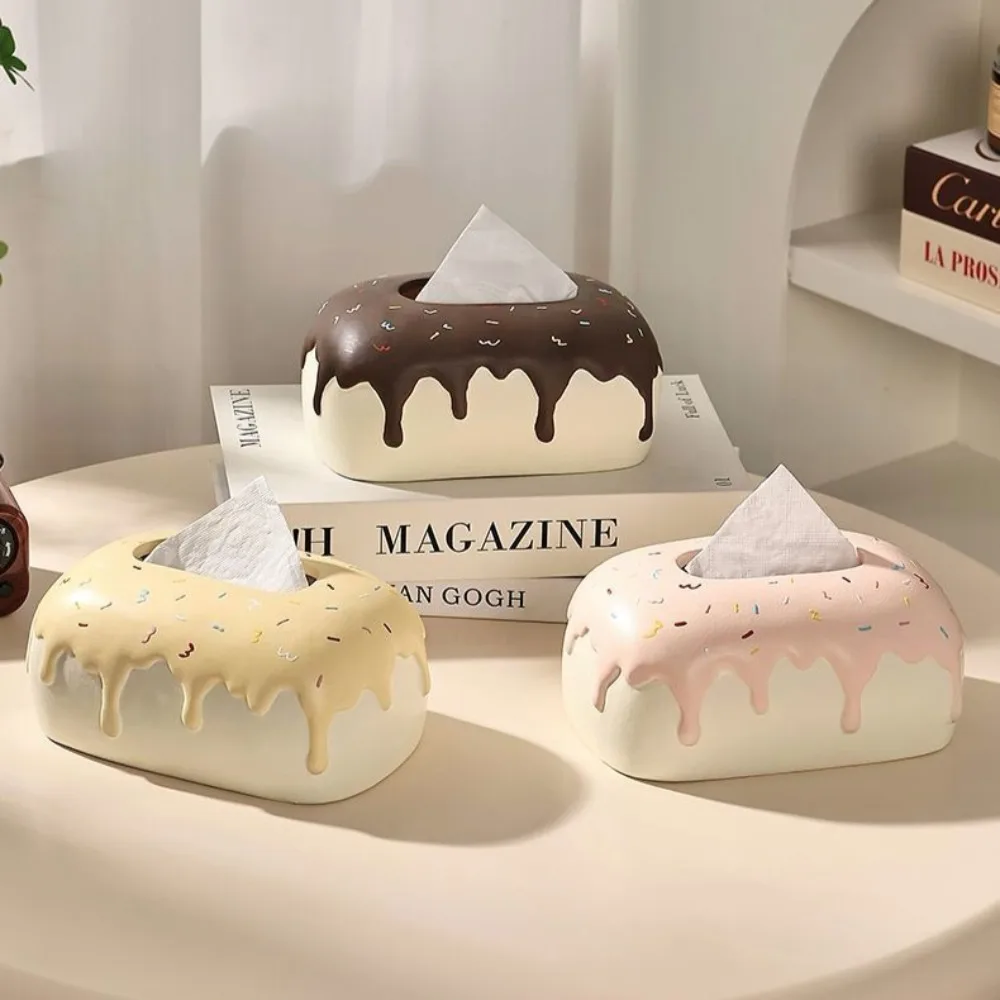 

Ceramic Tissue Box Organizer Holder Living Room Creative Cream Style Rectangular Napkin Case Coffee Table Storage Home Storage