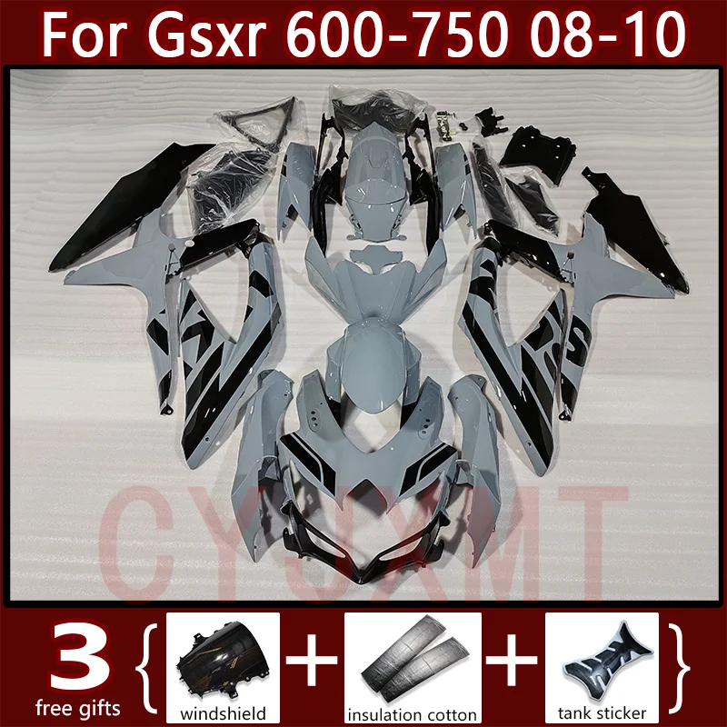 ABS Motorcycle Fairing for Gsxr 600 750 K8 2008 2009 2010 Fairings Molding Kit Gsx 600r 750r 08-10 Gray Bodyframe Cowl Shell Set