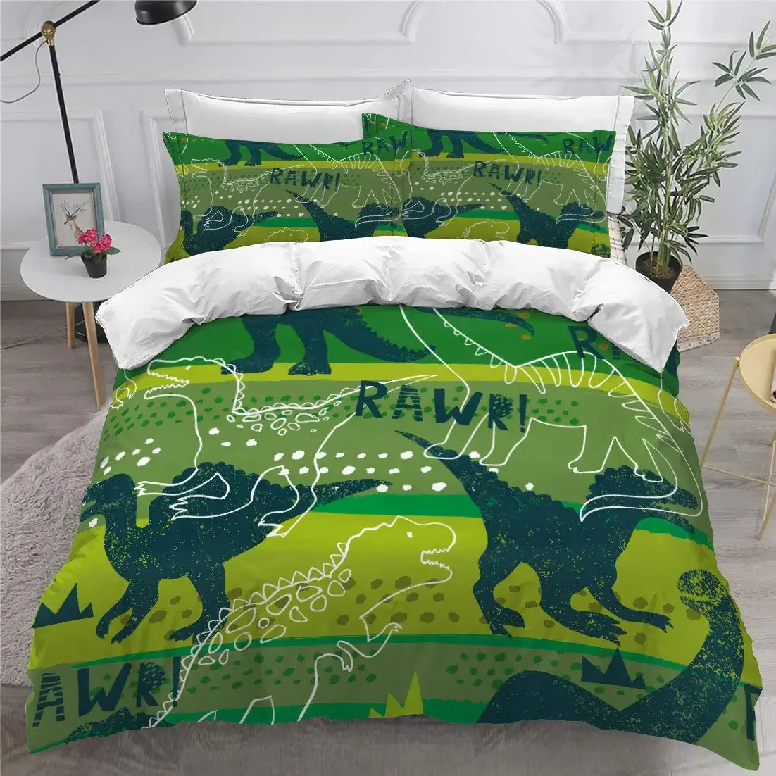 Green Frog Crocodile Bedding Duvet Cover for Kids Boys Girls Pond Lotus Flowers Cartoon Cute Animals Children Women Room Decor