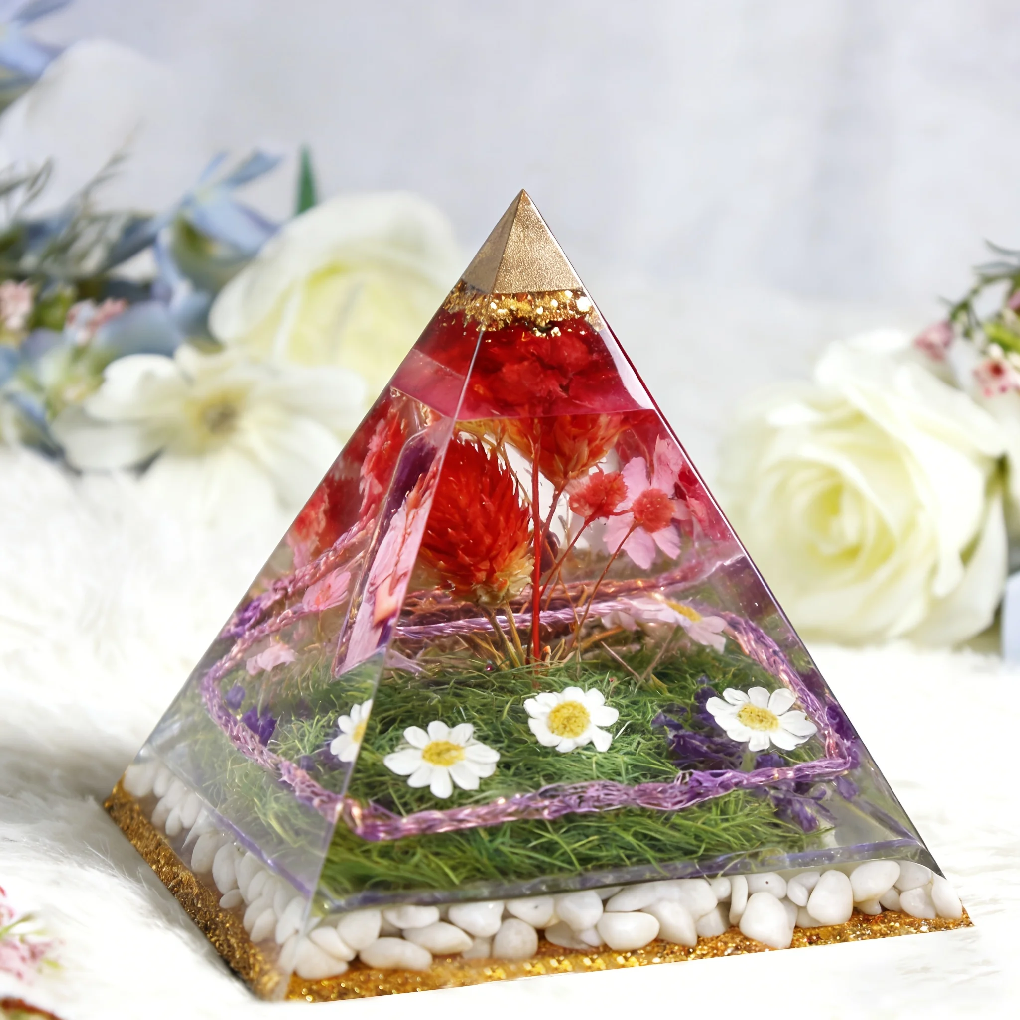 5pc - Pyramid Resin Molds of Various Sizes, DIY Handcrafted Jewelry Display Stands, Wedding Gifts, Specimen Home Decorations - view 3