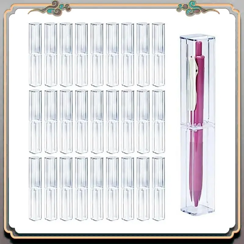 

Набор из 25 прозрачных акриловых пеналов A46M: многоразовые подарочные коробки для ручек, пустые пластиковые контейнеры для хранения ручек