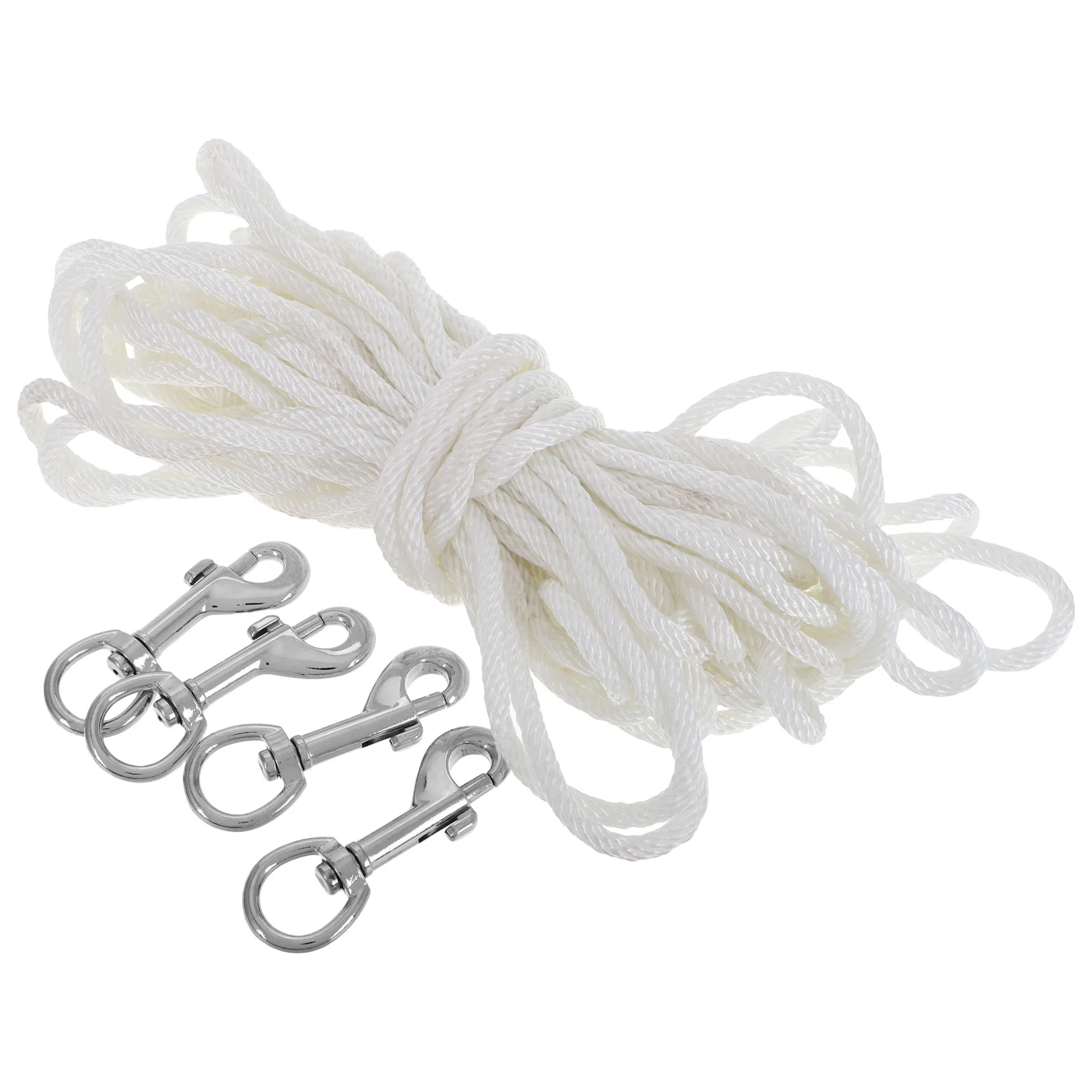 

1 Set Flagpole Rope Clips Kit White Heavy Duty Replacement For Outdoor Flag Pole Clothesline Tent Camping Sailing Craft Hanging