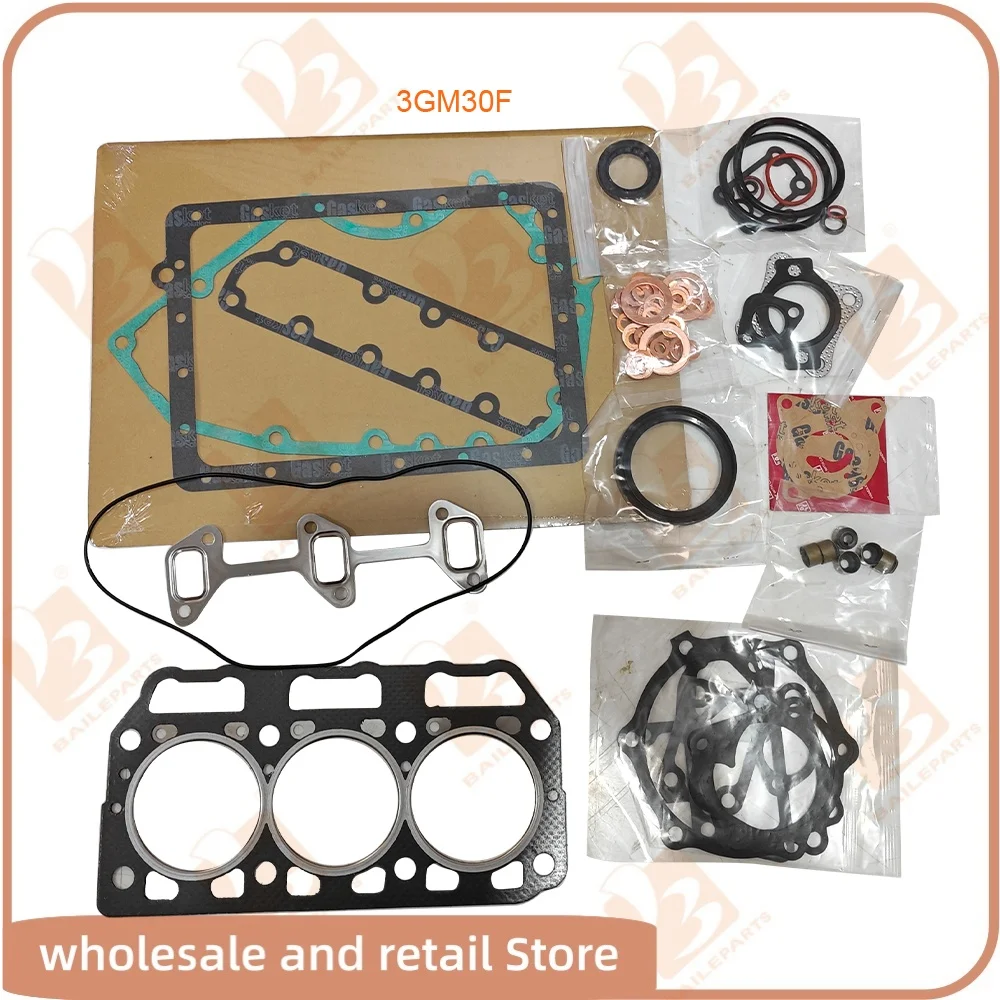 3GM30F 3GM30 Full Gasket Kit Set For Yanmar Marine Boat Engine With Cylinder Head Gasket Spare Parts Overhaul Rebuild Kit Set