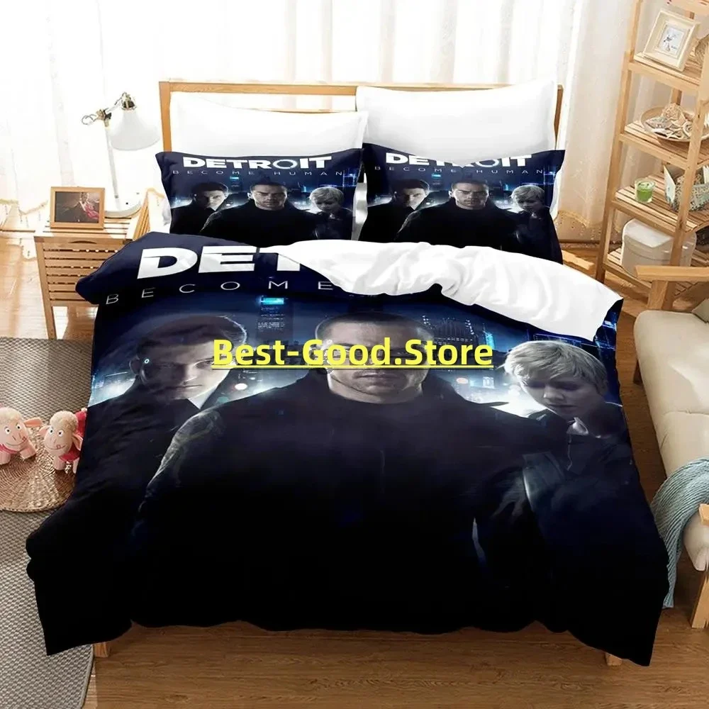 Detroit become human Bedding Set Single Twin Full Queen King Size Bed Set Aldult Kid Bedroom Duvetcover Sets Game Bed Sheet Set