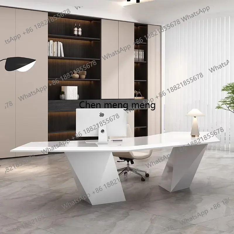 

Waterproof Luxury Wide Office Desk Big Modern Writing Executive Computer Desks Study White Reading Escritorio Oficina Furniture