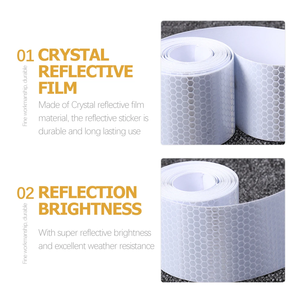 

3 Rolls Reflective Safety Tape Sticker High Visibility Warning Adhesive Anti-Collision Light Automotive Garage Truck Parking