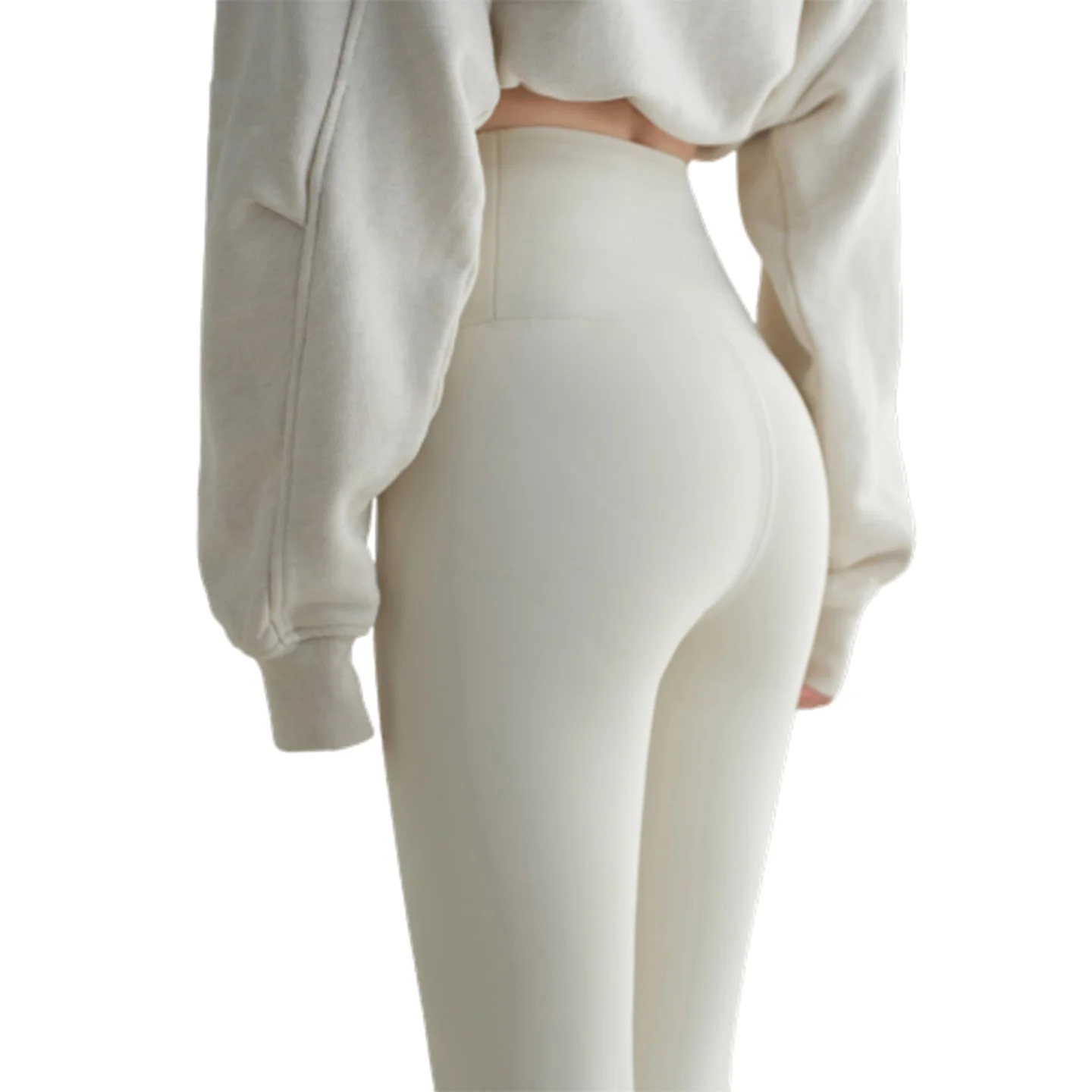 Pantaloni da yoga a vita alta Thiened Fce Arkskin Capispalla autunno inverno da donna Pantaloni caldi a strati di base attillati Addome bianco Co...