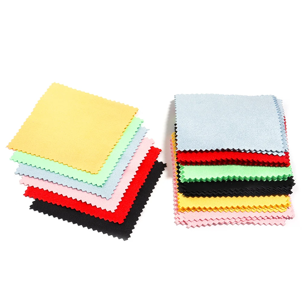 50Pcs Jewelry Polishing Cloth Silver Color Cleaning Polishing Cloth Soft Clean Wipe Wiping Cloth For Silver Gold Jewelry Tool