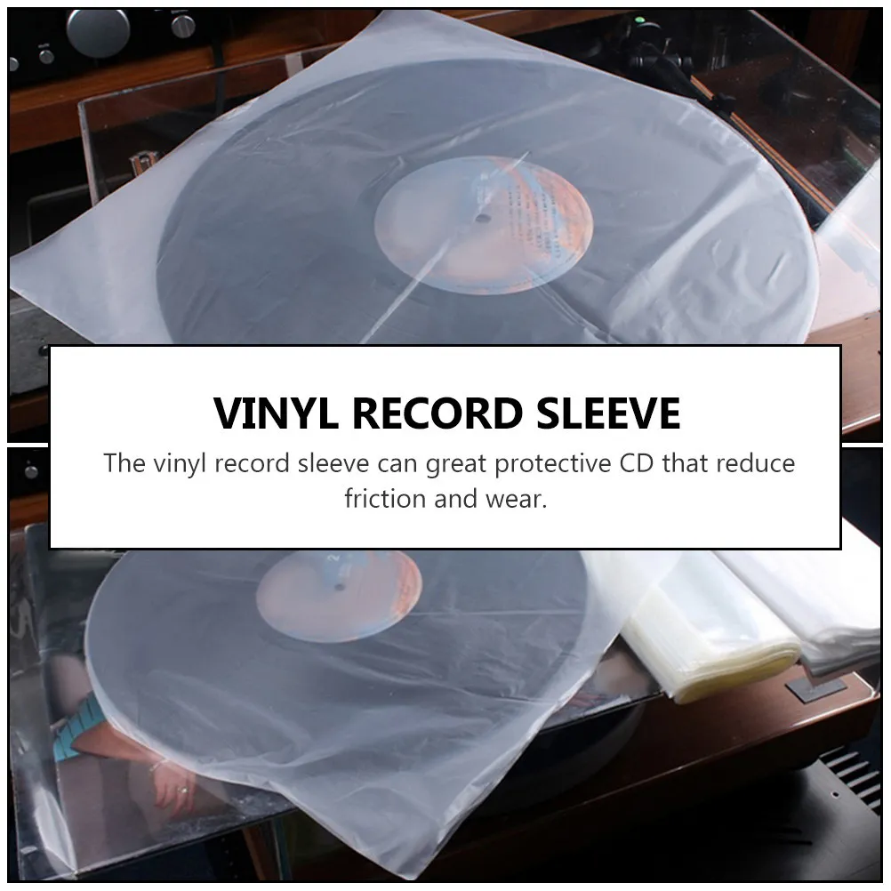 50Pcs Premium Pe Vinyl Record Sleeves Clear Cd Protector Dust Scratch Resistant Flap Free for Albums and Cds