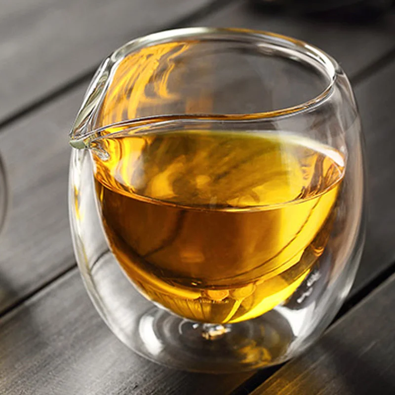 Handmade 200ml Heat Resisting Double Wall Layer Glass Tea Cup Tea Infusers Chahai Tea Pitcher Chinese Kongfu Teacup Coffee Cups