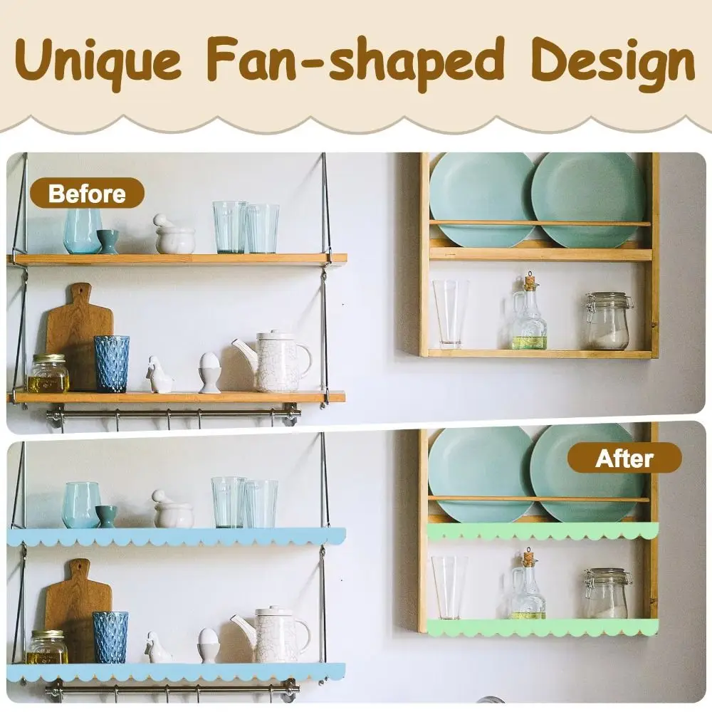 

20 шт. Декоративные деревянные рамки с волнистым краем в форме веера для домашнего декора, под покраску, для шкафов и мебели