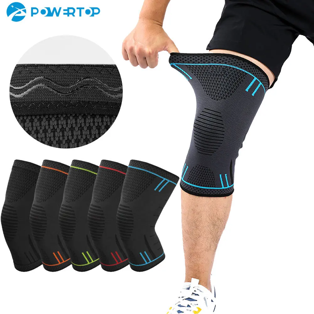 1Pcs Compression Knee Support Sleeve Elastic Knee Pads Brace Springs Gym Sports Protector Basketball Volleyball Running