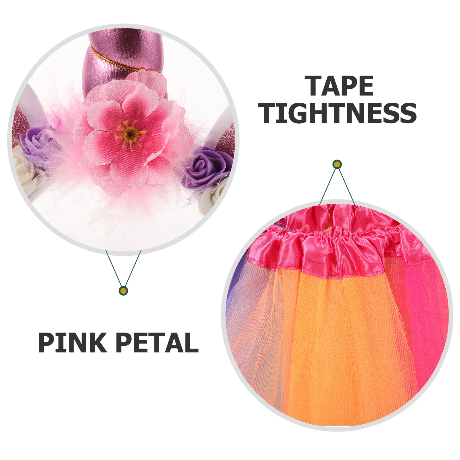 1 セットユニコーンヘッドバンドスカートセットかわいいフェスティバルパーティー調節可能なチュールスカートカラフルなユニコーンヘアバンド子供の誕生日コスチューム