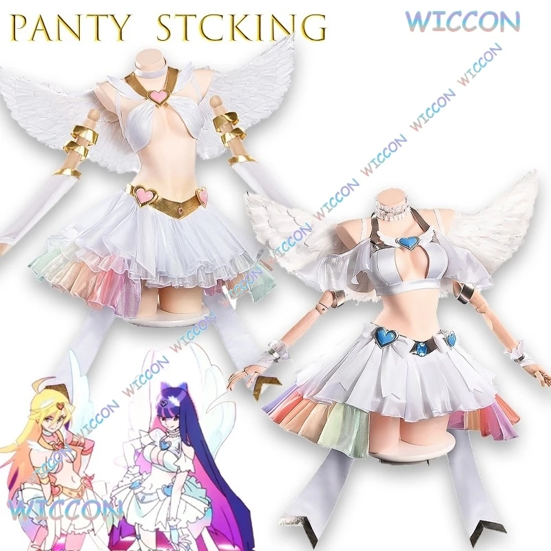 Yesok/Panty Stocing Garterbelt New Angel Transformation Cosplay Costume Women Sexy Uniform Jk Mini Skirt Outfit Disfraz Mujer