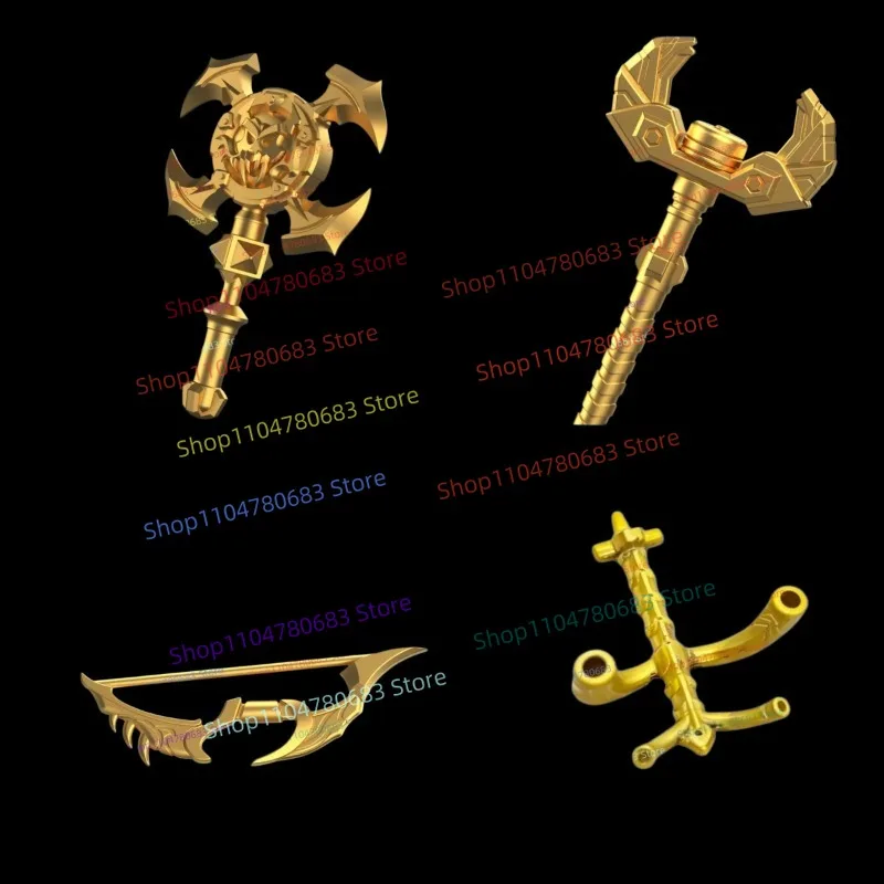 MOC Building Blocks Mini Figure Accessories, Golden Archer Staff Flute, Assembly Model Ornament, Anime TV Character Toy, Gift