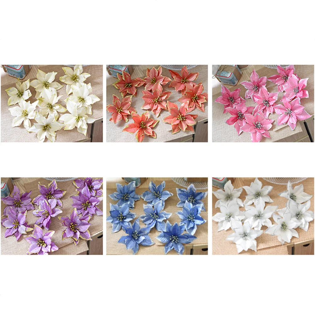 24 Pcs Christmas Decorations 2023 Flower Flowers Ornaments Free Shipping and Offers Tree Nativity for Gold Indoor