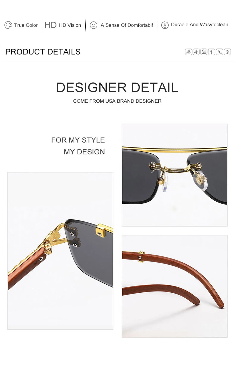 CATERSIDE Retro Quadratische Sonnenbrille Männer Frauen 2024 Luxus Marke Designer Golden Lion Dekoration Sonnenbrille Männer Reisen Brillen – Detail 12