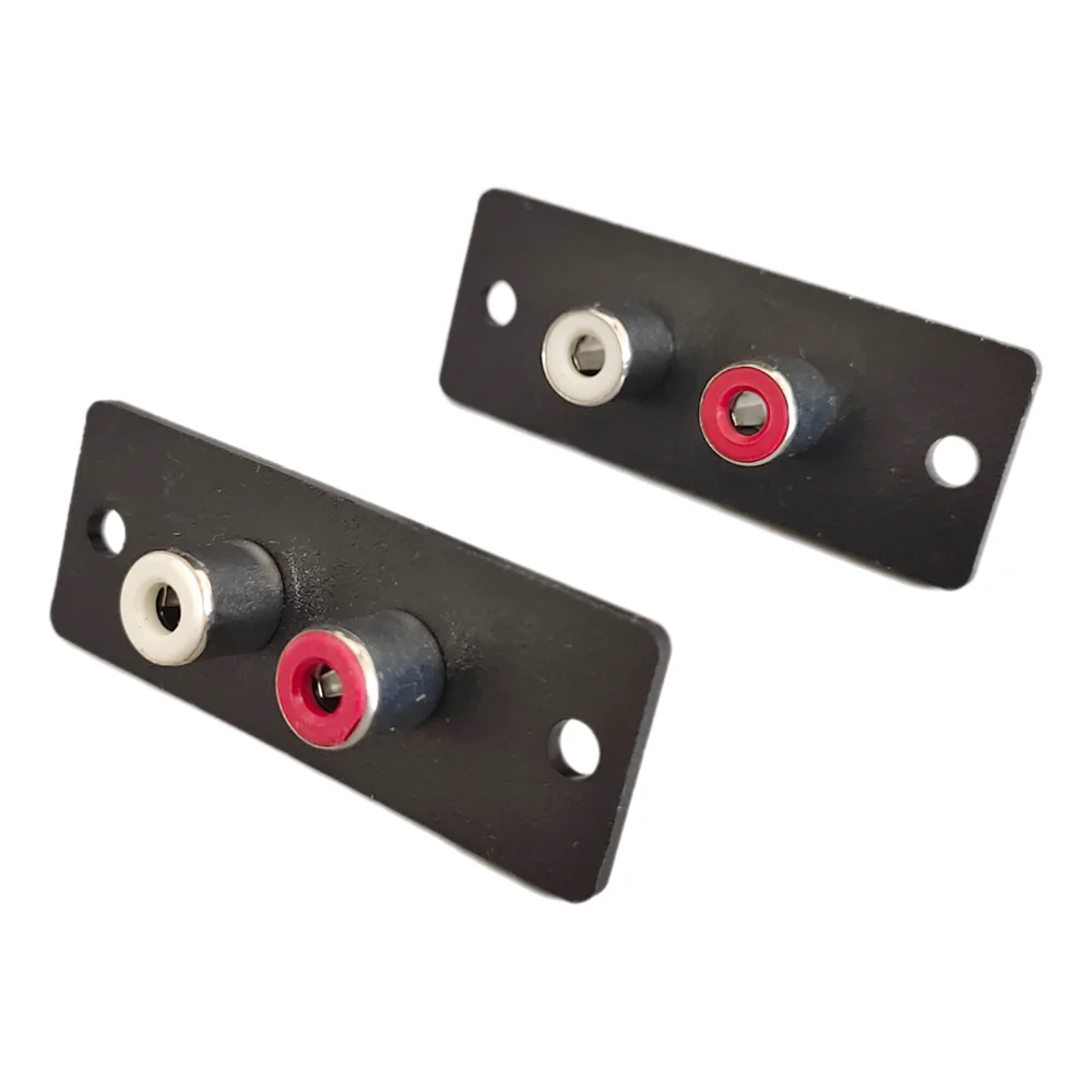 2/5Pcs 2 Way RCA Female Jack Connector Terminal Wall Panel Plate Input Phono Chassis Socket Audio AV Adapter