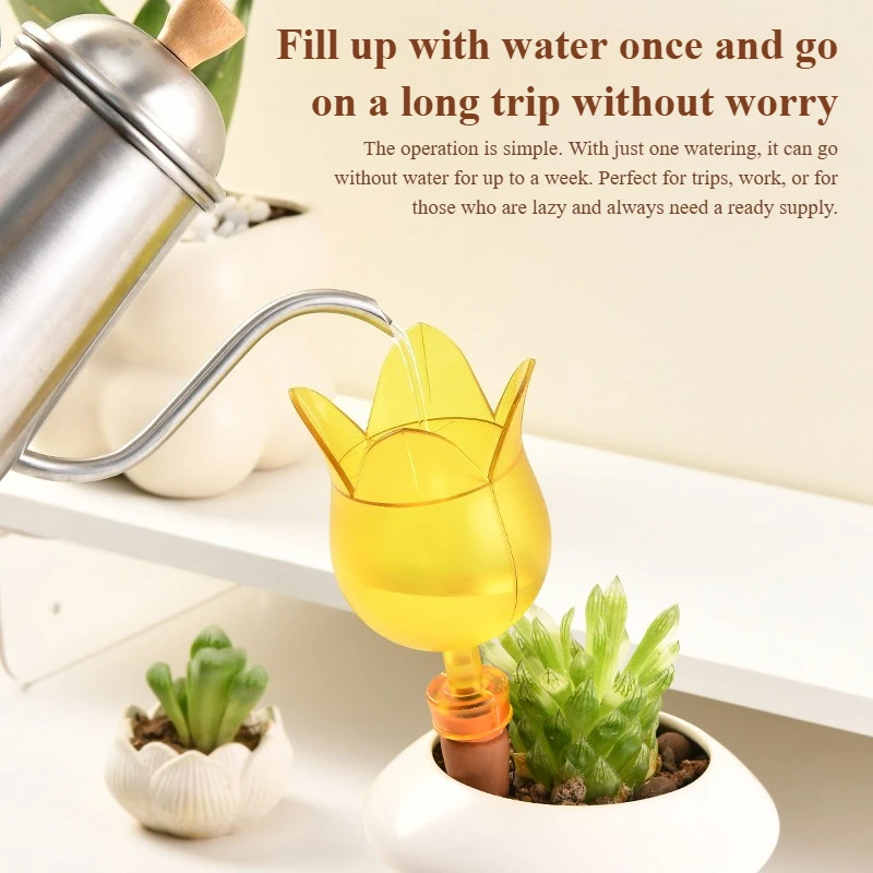Tulip Lazy Watering Device Home Smart Drip Irrigator Water Infiltrator Trip and Travel Flower Care Pot - Flower Watering Tool