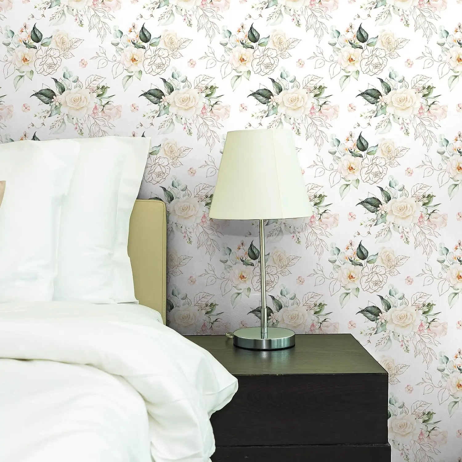 キャビネット用ヴィンテージゴールドフローラルピールアンドスティック壁紙 - モダンな取り外し可能な粘着コンタクトペーパー、引き出しヴィンテージスタイル