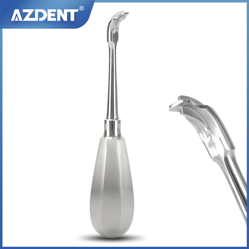

AZDENT Dental Crown Spreader Drill Restoration Forcep Metal Handle Non-Slip Dental Root Elevator Cross Broken Crown Remover