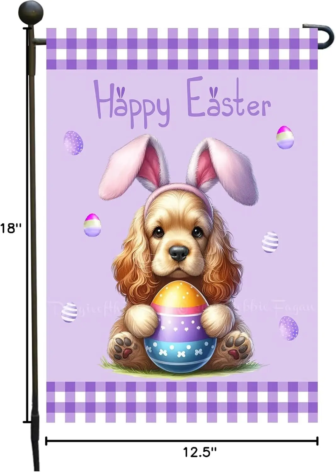 Cocker Spaniel Easter Day Dog Garden Flags for Outdoor Decorations - Double Sided Yard Lawn Easter Festival Decorative Gift  zzo