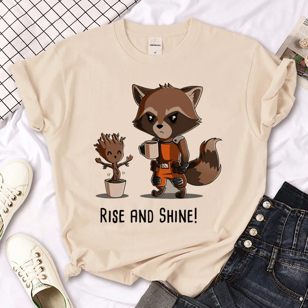 Raccoon Rocket t-shirts women harajuku tshirt female streetwear harajuku designer clothing