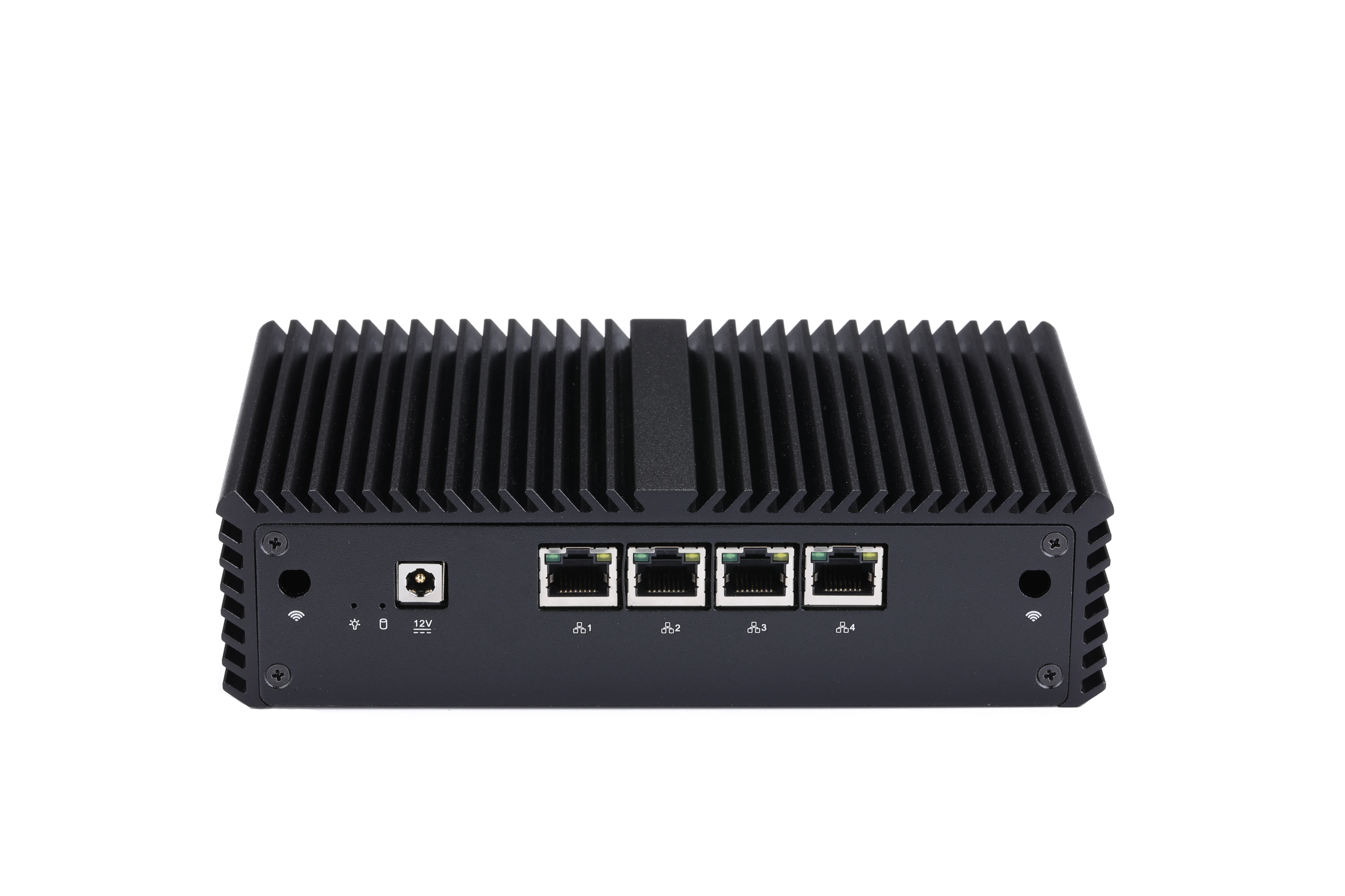 Qotom Lüfterloser Mini-PC Q710G4 Celeron J3455 POE 4-Gigabit-LAN-Gateway-Router Minicomputer