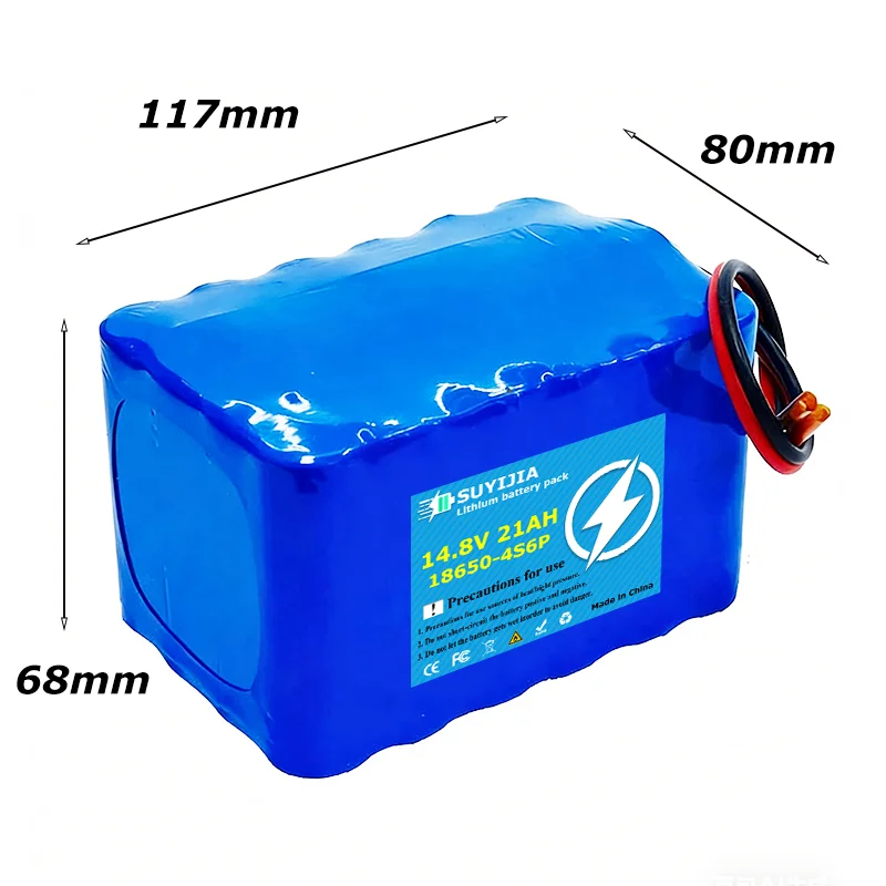 4S6P 14.8V 21000mAh Lithium Ion Battery Pack 18650 Lawnmower Sprayer Battery BMS for Power Tool Audio Model Aircraft Large Toys